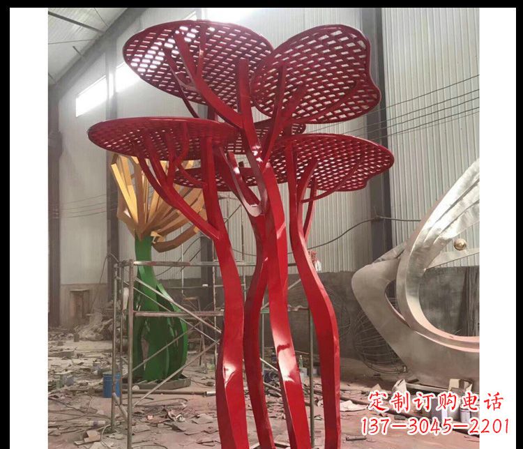泰州不锈钢蘑菇景观雕塑