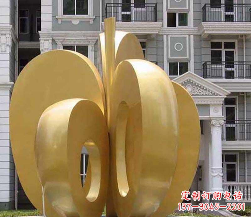 泰州不锈钢抽象苹果雕塑