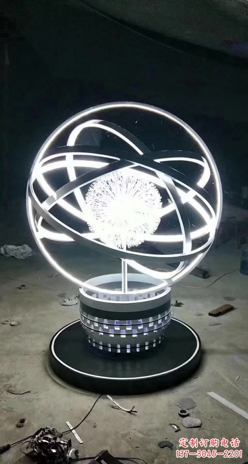 泰州不锈钢蒲公英圆环雕塑艺术之美