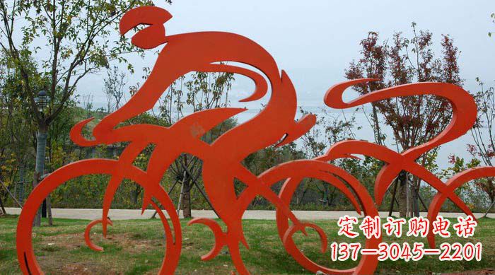 泰州不锈钢自行车雕塑捕捉运动精神