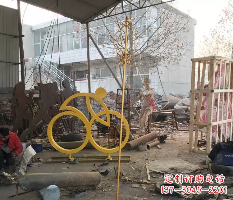 泰州不锈钢自行车雕塑——象征着健康、积极的生活方式