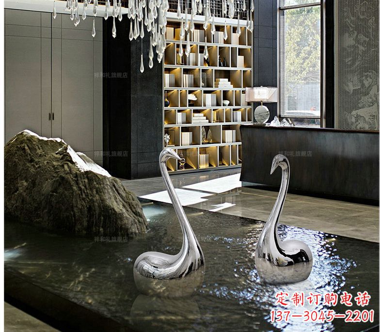 泰州精致的不锈钢天鹅雕塑