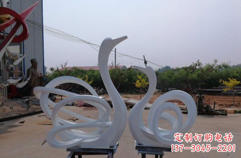 泰州精美不锈钢天鹅雕塑