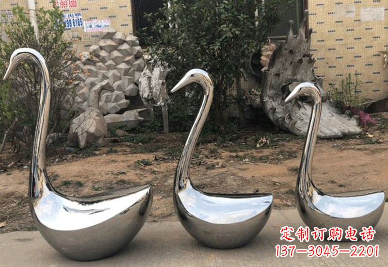 泰州不锈钢抽象天鹅座椅雕塑