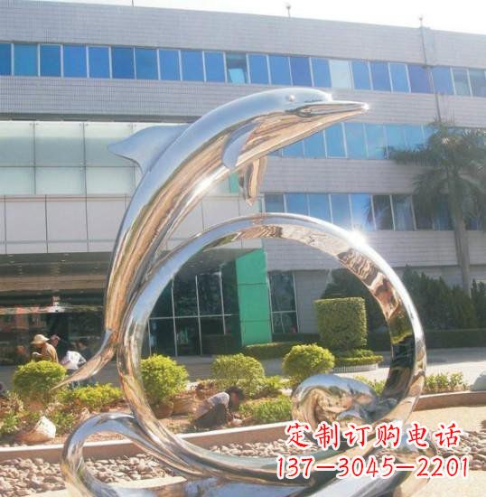 泰州不锈钢海豚雕塑精致而灵动
