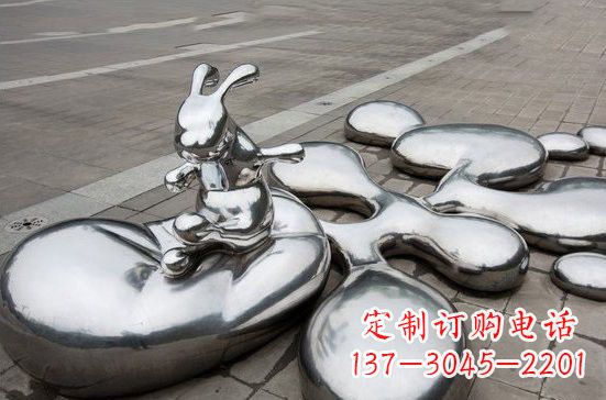 泰州不锈钢兔子雕塑