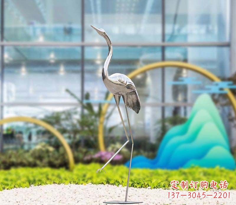 泰州不锈钢仙鹤雕塑传承中国古典文化