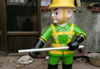 泰州玻璃钢消防员雕塑——让爱与勇气永恒