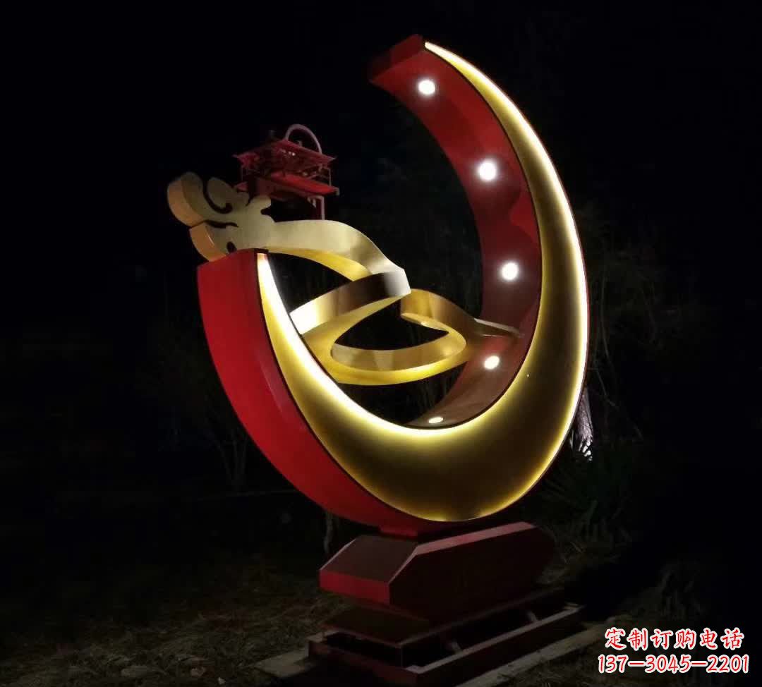 泰州不锈钢月亮雕塑静谧中的经典之美