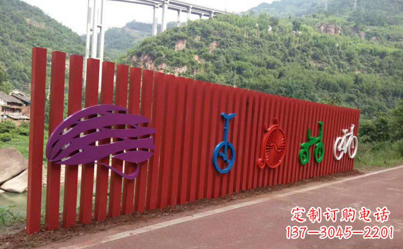 泰州不锈钢抽象自行车公园景观雕塑