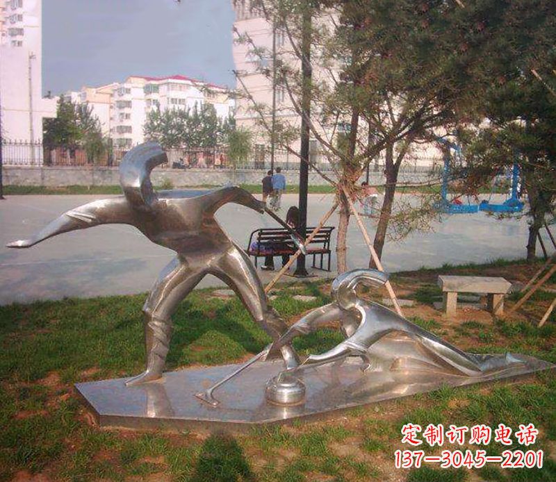 泰州不锈钢创意冰壶比赛雕塑