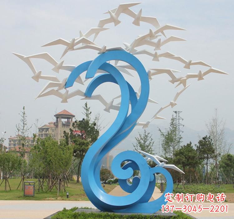 泰州新题目精美不锈钢大雁雕塑