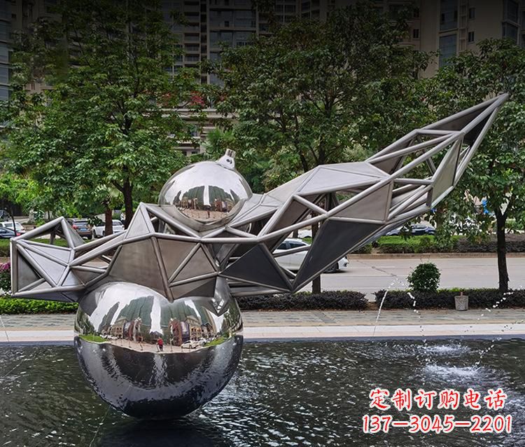 泰州不锈钢葫芦雕塑美丽耐用的艺术杰作