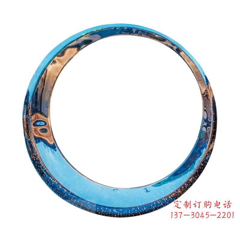 泰州不锈钢创意景观圆环雕塑——美化城市的创意艺术