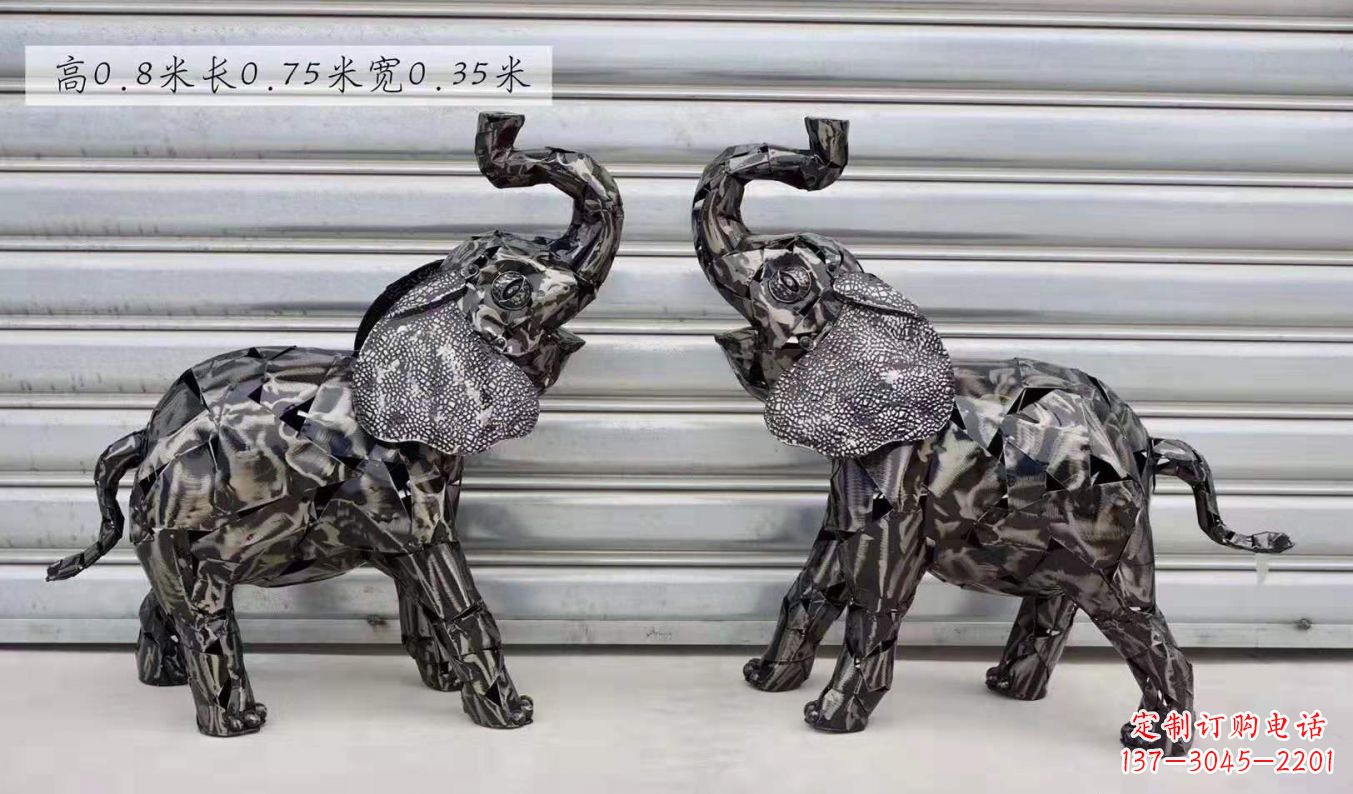 泰州不锈钢大象雕塑精美的摆件装饰