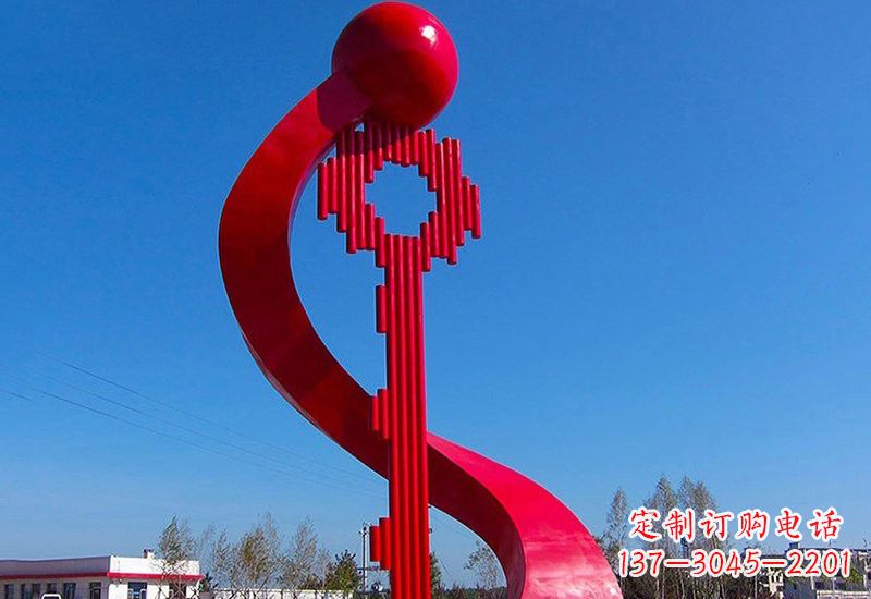 泰州不锈钢大型抽象钥匙雕塑