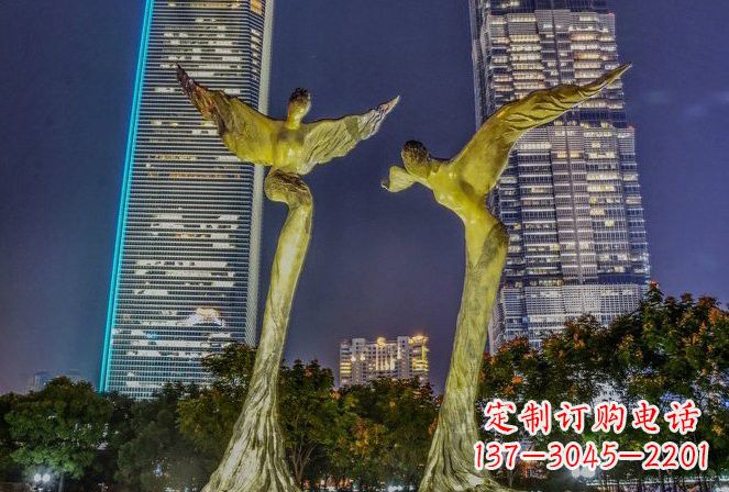 泰州不锈钢大型天使雕塑一种极具震撼力的艺术之作