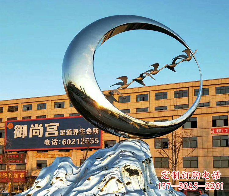 泰州不锈钢大雁雕塑精美的艺术之作