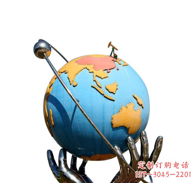 泰州不锈钢地球雕塑象征着世界和平