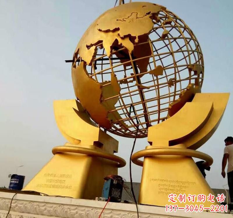 泰州不锈钢地球仪镂空雕塑以艺术展示地球的美