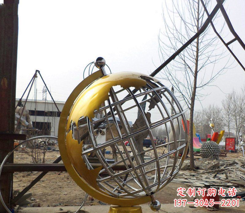泰州不锈钢地球仪雕塑象征着美好未来