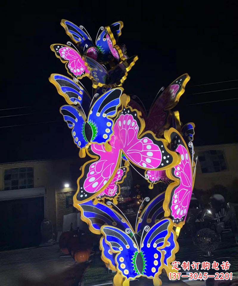泰州不锈钢蝴蝶雕塑彩绘魅力无限