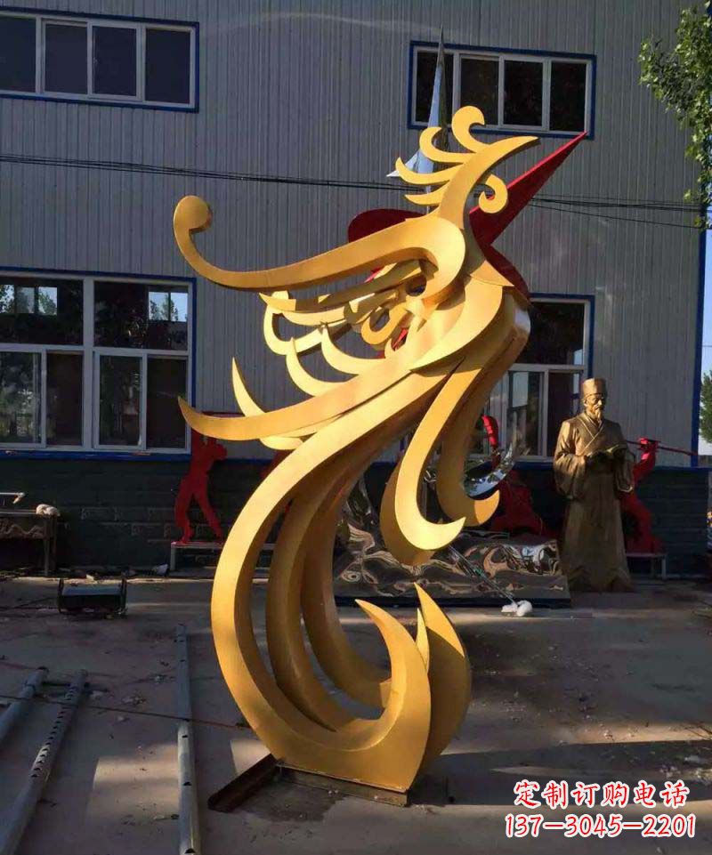 泰州不锈钢雕刻凤凰雕塑传承精美工艺
