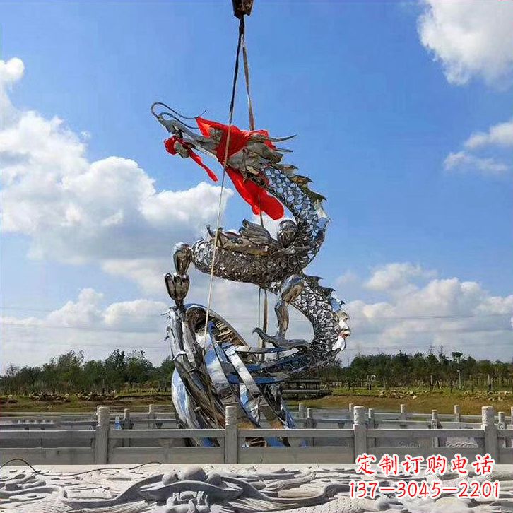 泰州不锈钢雕塑龙-景区公园镂空动物景观雕塑
