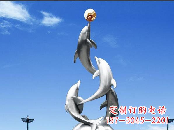 泰州不锈钢海豚雕塑精致美观的艺术品