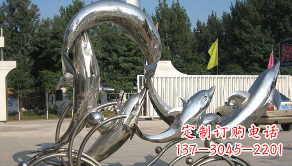 泰州不锈钢海豚雕塑精美雕刻展现海洋之美