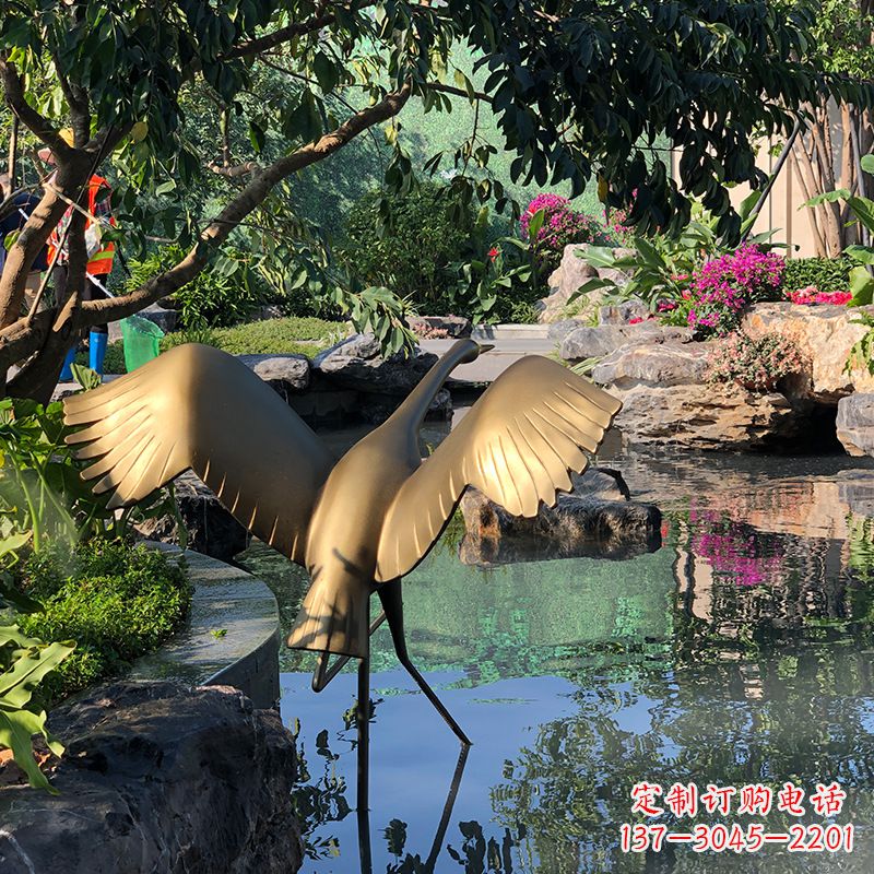 泰州不锈钢动物鹤雕塑精美艺术品