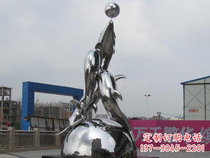 泰州海豚雕塑精美细腻的艺术品