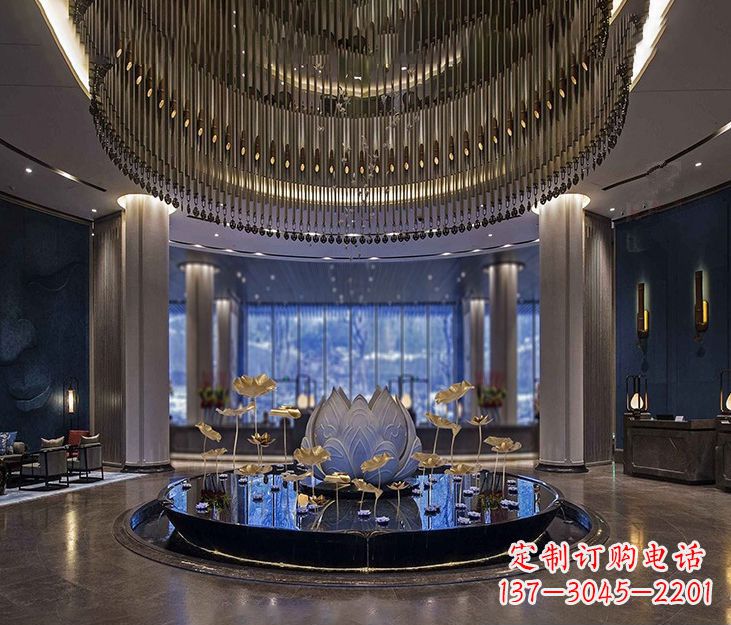 泰州不锈钢锻造荷花雕塑精美无比