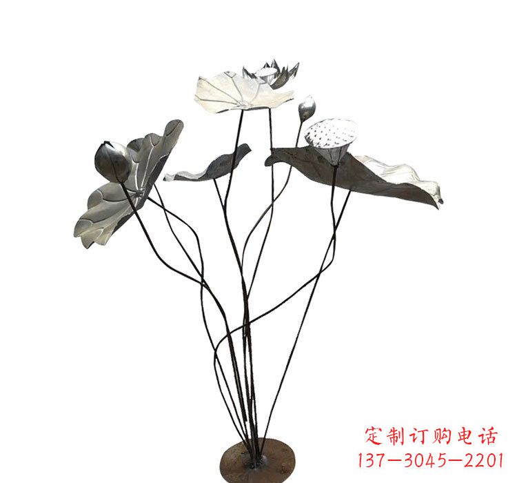 泰州不锈钢锻造莲花雕塑精美外形,长久耐用
