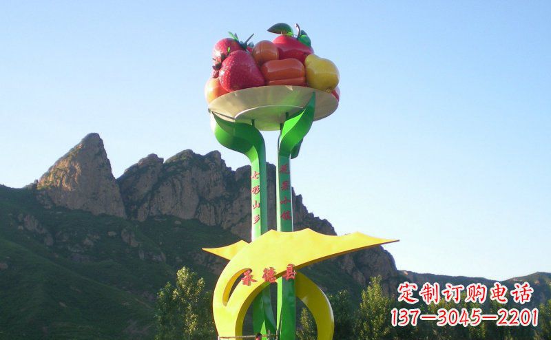 泰州不锈钢制作的苹果雕塑