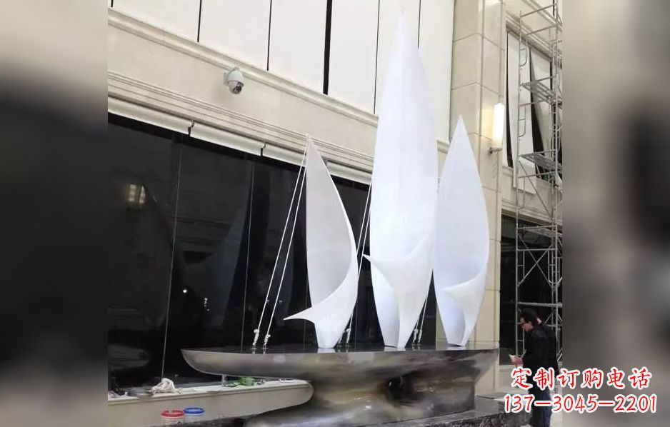 泰州不锈钢帆船海洋迷人的雕塑