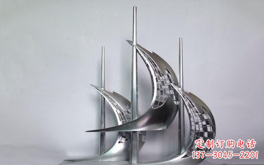 泰州不锈钢帆船景观雕塑
