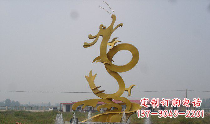 泰州不锈钢飞龙雕塑精美传承中华文化