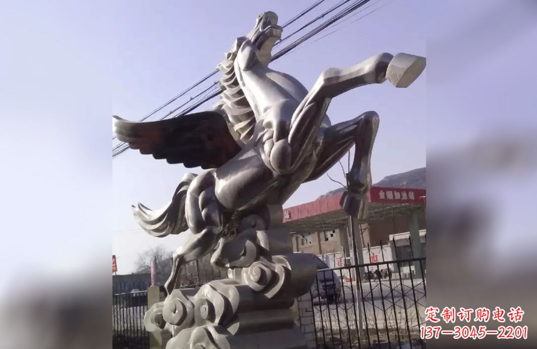 泰州不锈钢飞马雕塑_2