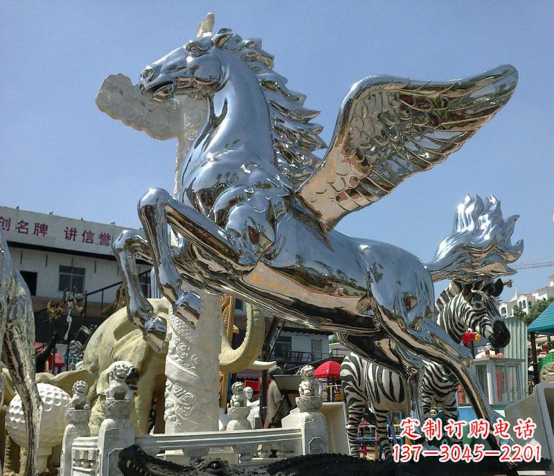 泰州不锈钢飞马广场雕塑