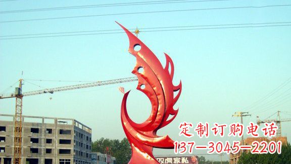 泰州凤凰城市的不锈钢雕塑
