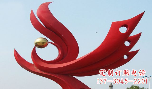 泰州不锈钢凤凰雕塑象征着美丽与智慧