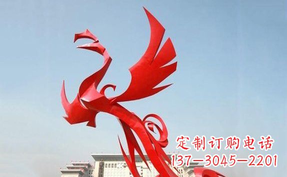 泰州不锈钢凤凰展翅雕塑精致的艺术品