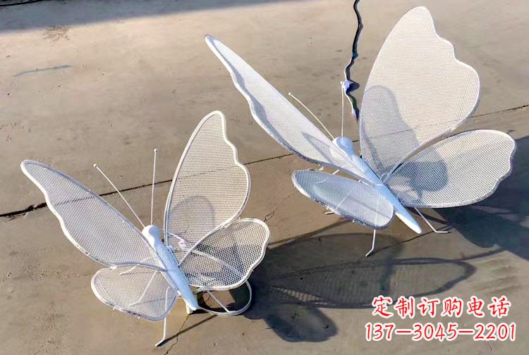 泰州不锈钢钢丝网格蝴蝶雕塑——灯光下的灵动之美