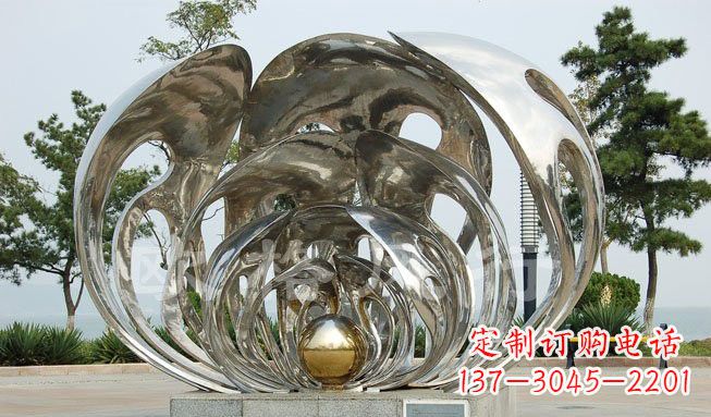 泰州不锈钢贝壳珍珠雕塑艺术的融合