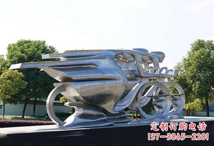 泰州不锈钢自行车雕塑——精美绝伦