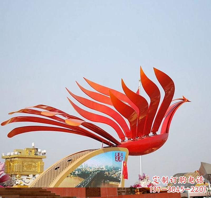 泰州不锈钢凤凰雕塑——美丽的象征