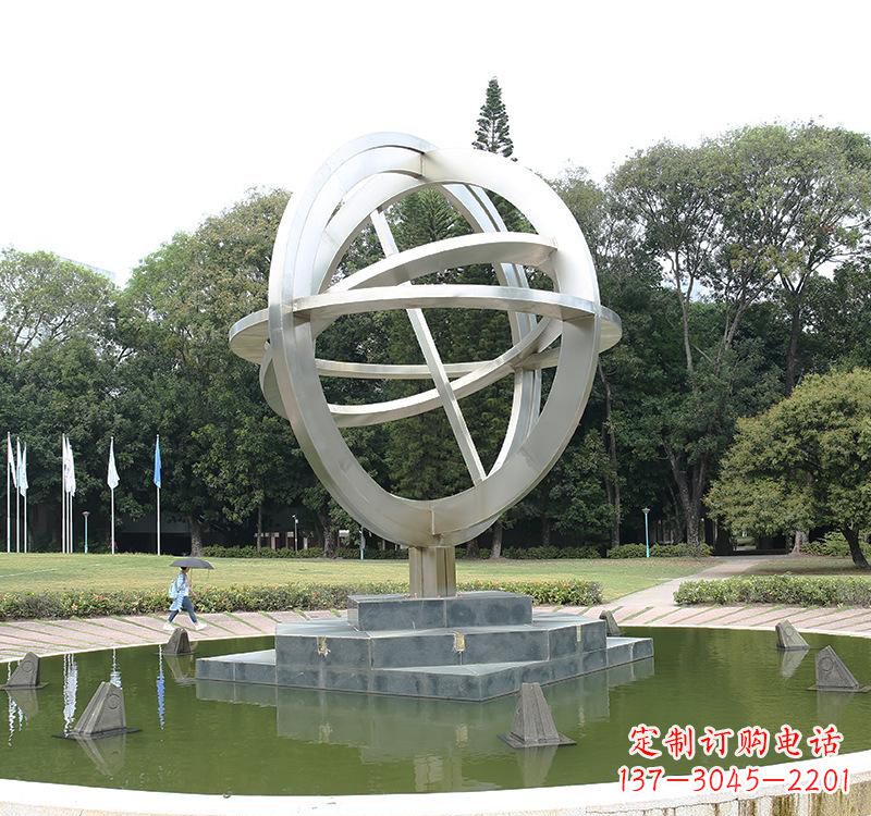 泰州不锈钢地球仪雕塑把地球放在手中