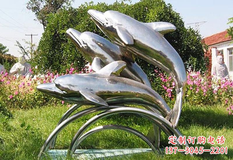 泰州不锈钢海豚雕塑——点亮公园的精灵