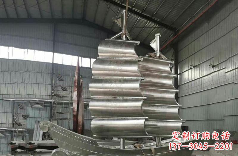 泰州不锈钢公园帆船雕塑222